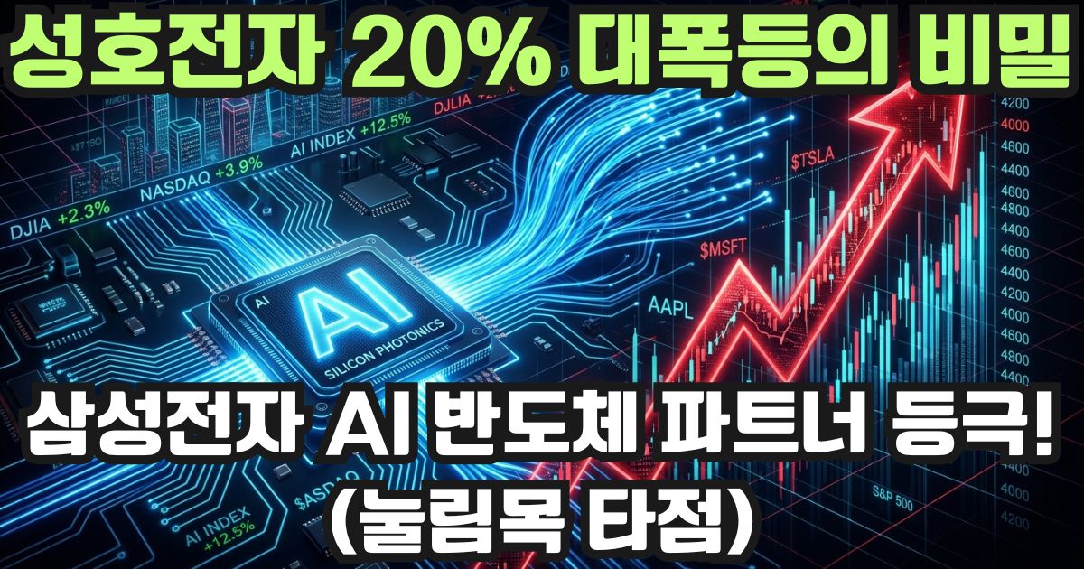 삼성전자 AI 반도체 실리콘 포토닉스 공동 개발 수혜주 성호전자 주가 급등