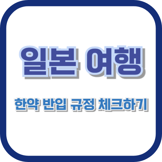 일본 여행 중 한약 반입 규정 체크하기
