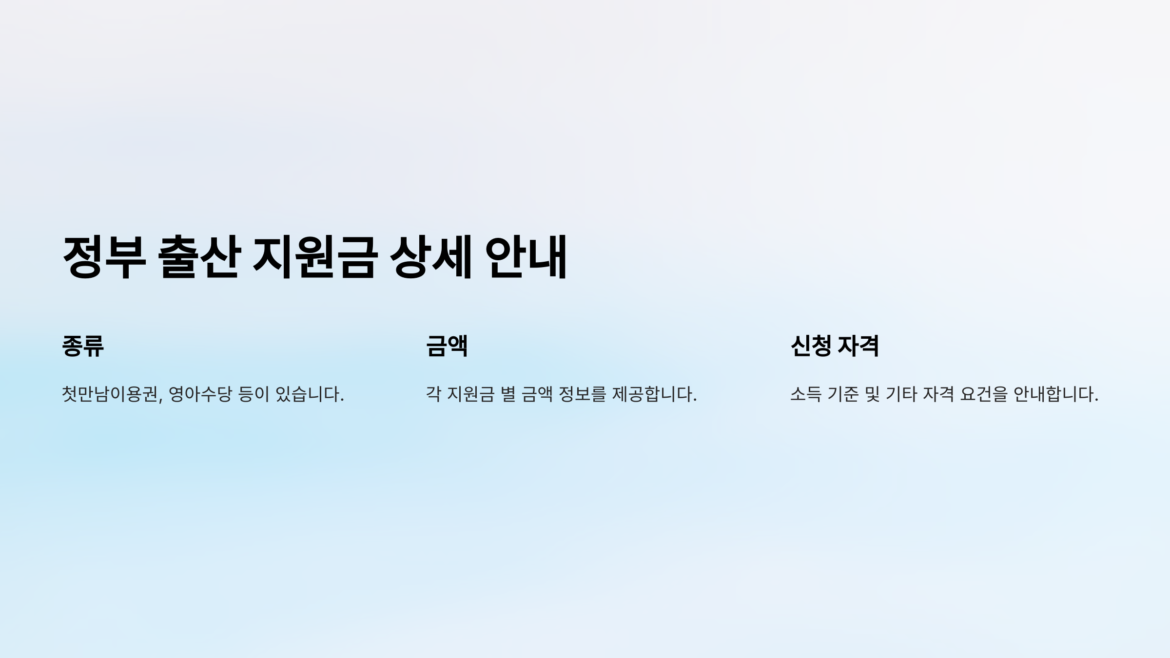 2025년 출산 지원금