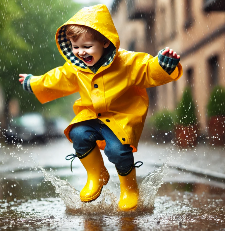 비오는 날 빗물 즐기기