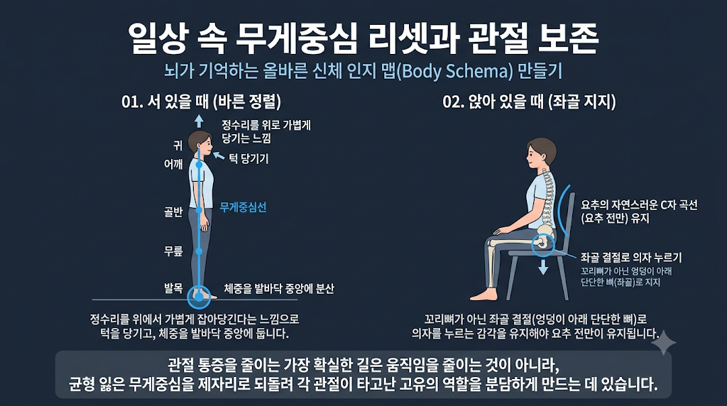 무게중심 및 관절보전