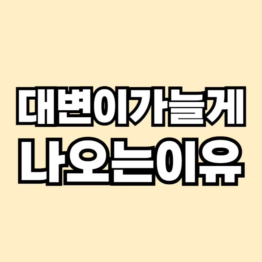 대변이 가늘게 나오는 이유