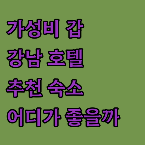 가성비 갑! 강남 호텔 추천.. 강남