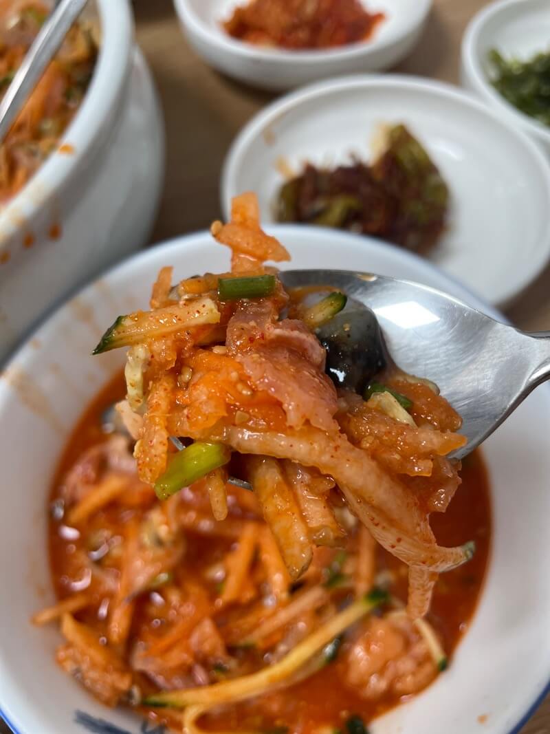 다양한 해산물 연일물회 옹가지물회