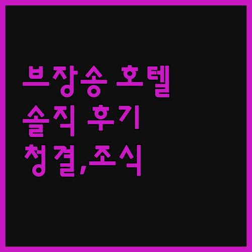 브장송 호텔, 솔직 후기! 청결, 조