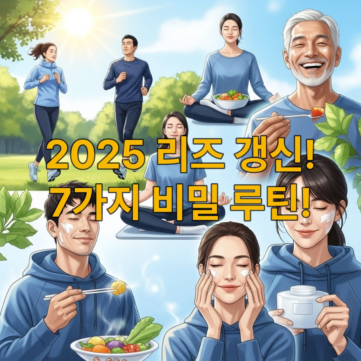 2025년, 건강한 생활 습관과 긍정적인 에너지로 리즈를 갱신하고 활기차게 빛나는 다양한 사람들의 모습