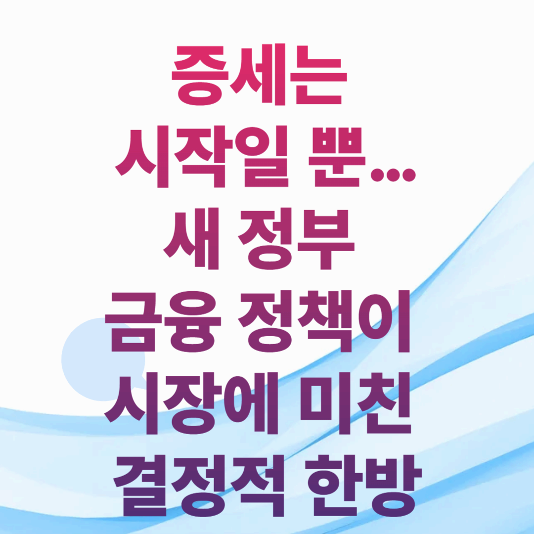 증세는 시작일 뿐&hellip;새 정부 금융 정책이 시장에 미친 결정적 한방