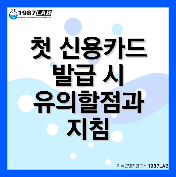 첫 신용카드 발급 시 유의할점과 지침