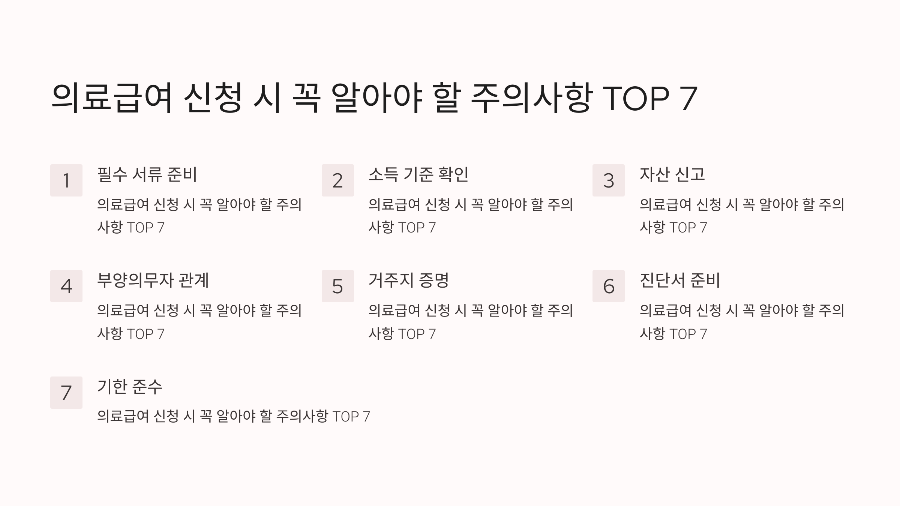 의료급여 신청 시 꼭 알아야 할 주의사항 TOP 7