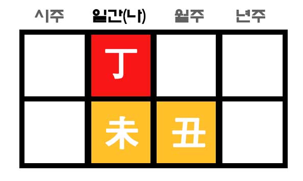 정미일주 월지에 축토가 있는 축미충 사주