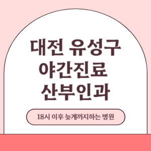 대전 유성구 야간진료 늦게까지 진료 하는 산부인과 병원 (18시 이후 지금 진료 중인 병원