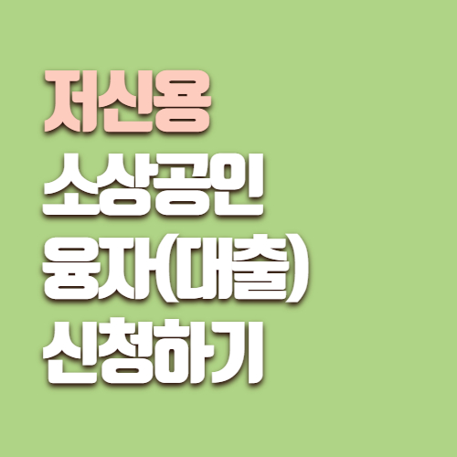 저신용 소상공인 융자(대출)