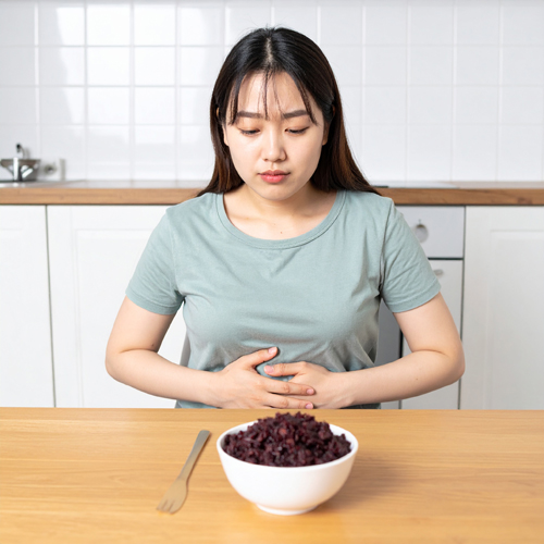 탄수화물 대사력이 낮은 사람은 흑미라도 혈당 상승 위험이 있으며