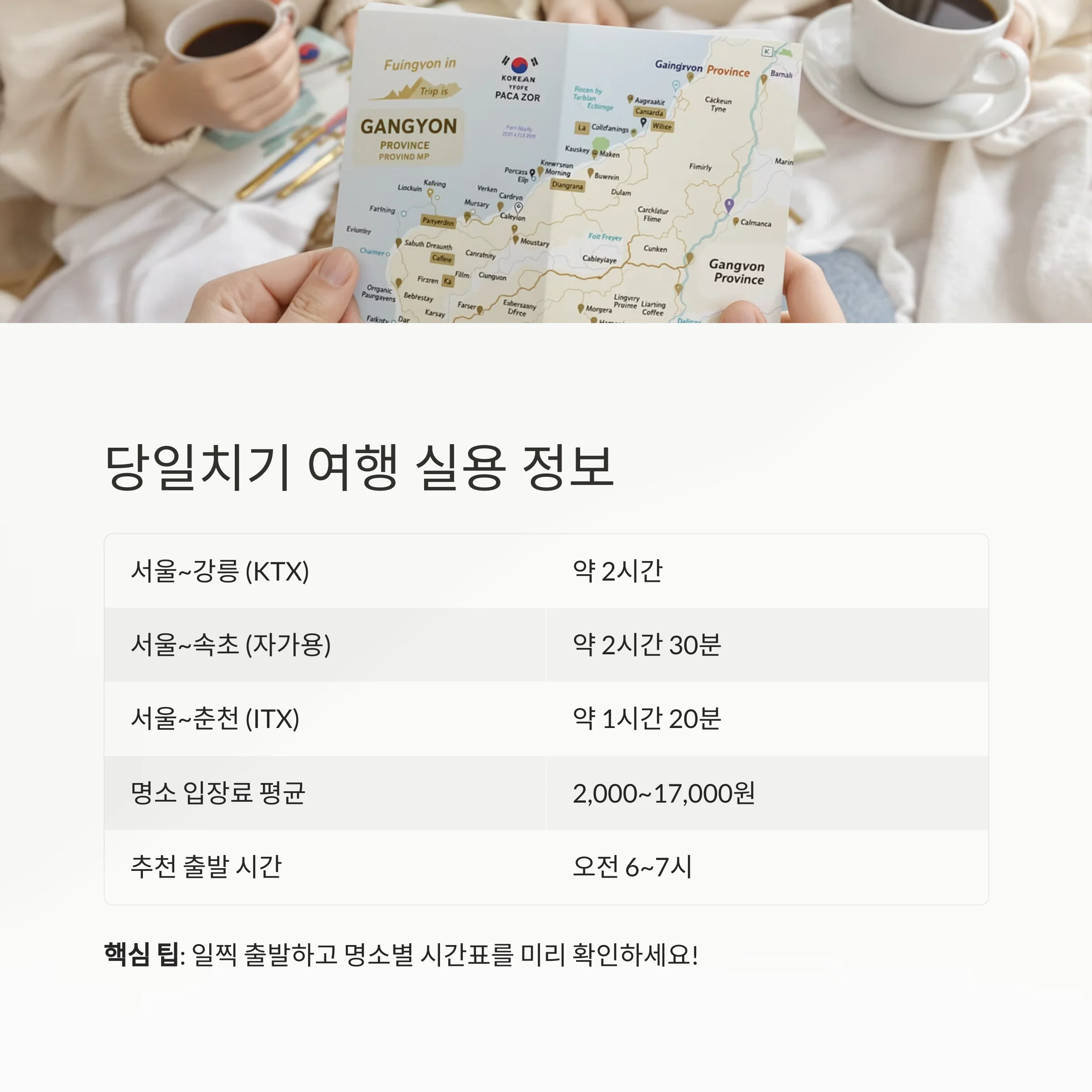 연차 하루로 떠나는 강원도 당일치기 여행