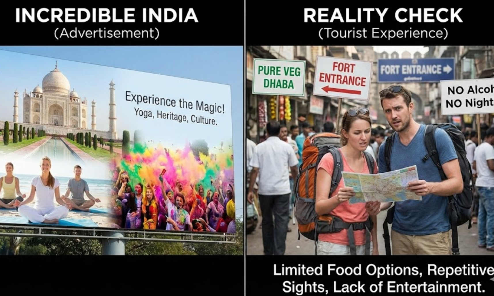 인도 관광의 상상과 현실은 많이 다르답니다.