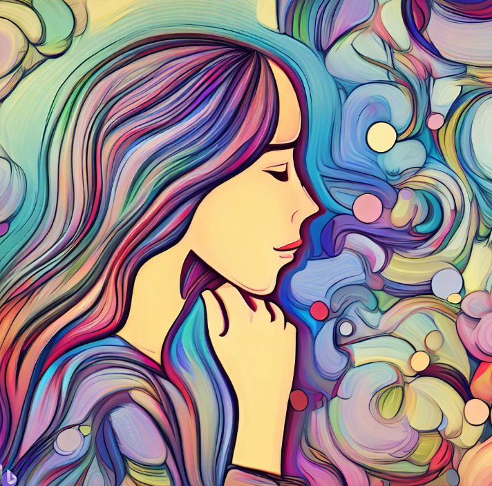 쉽게 결정을 못하는 여성(made by Bing)