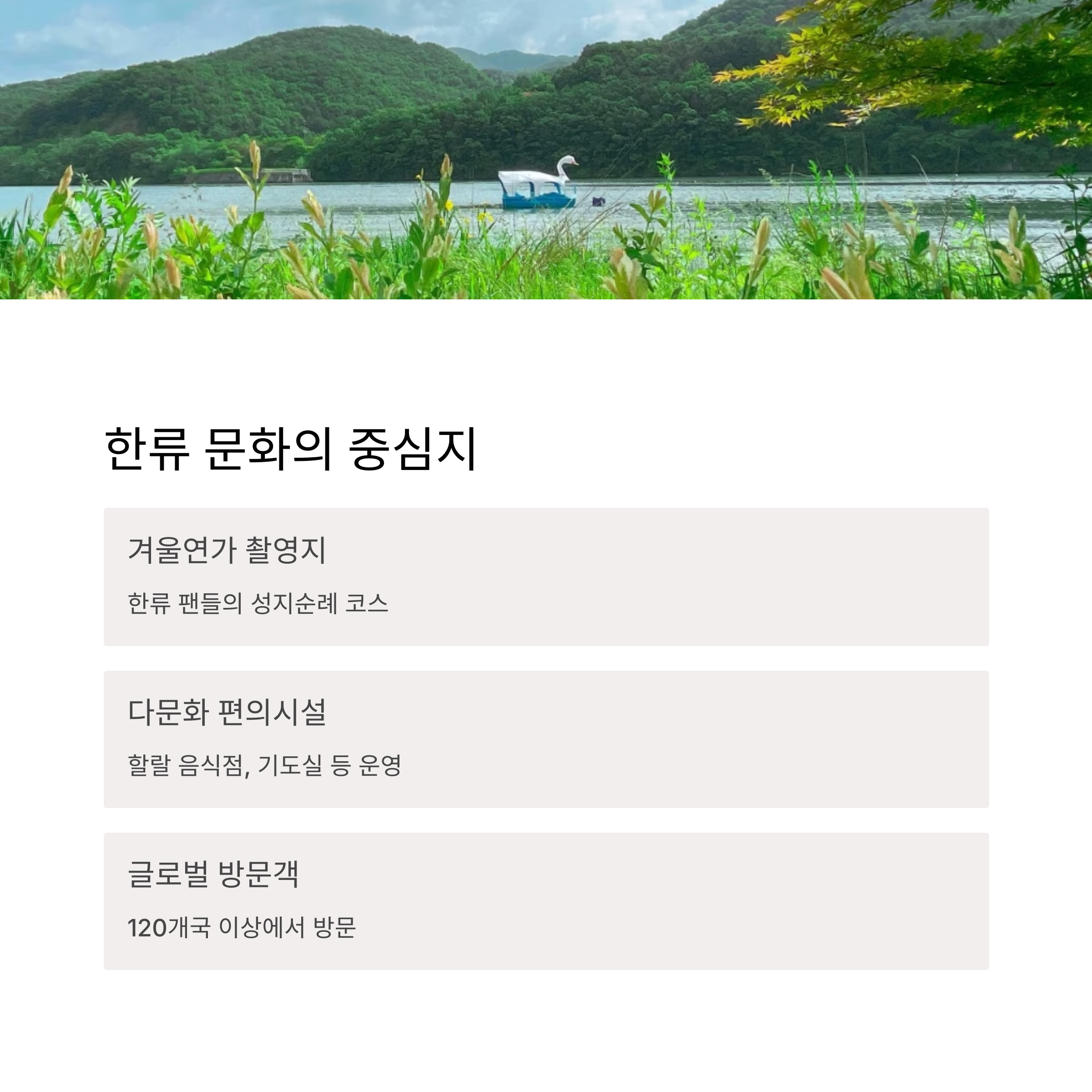 한류 문화의 중심지