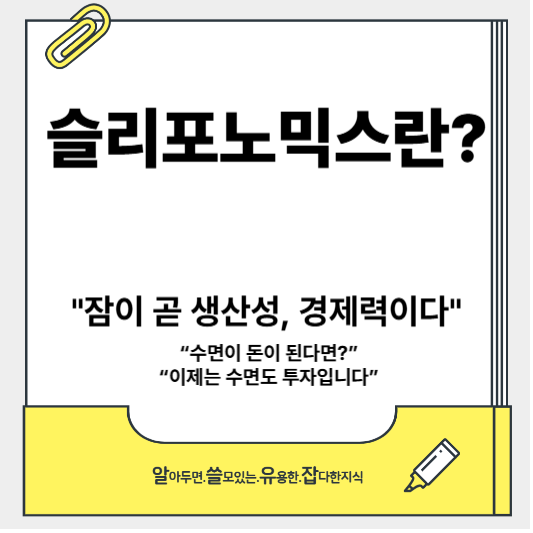 슬리포노믹스란? 현실적으로 미치는 영향과 활용 전력