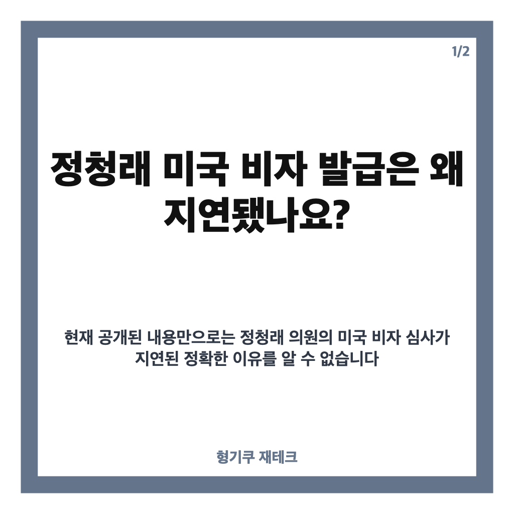 정청래 비자 지연, 발급 사유와 외교부 입장 정리 카드뉴스 1