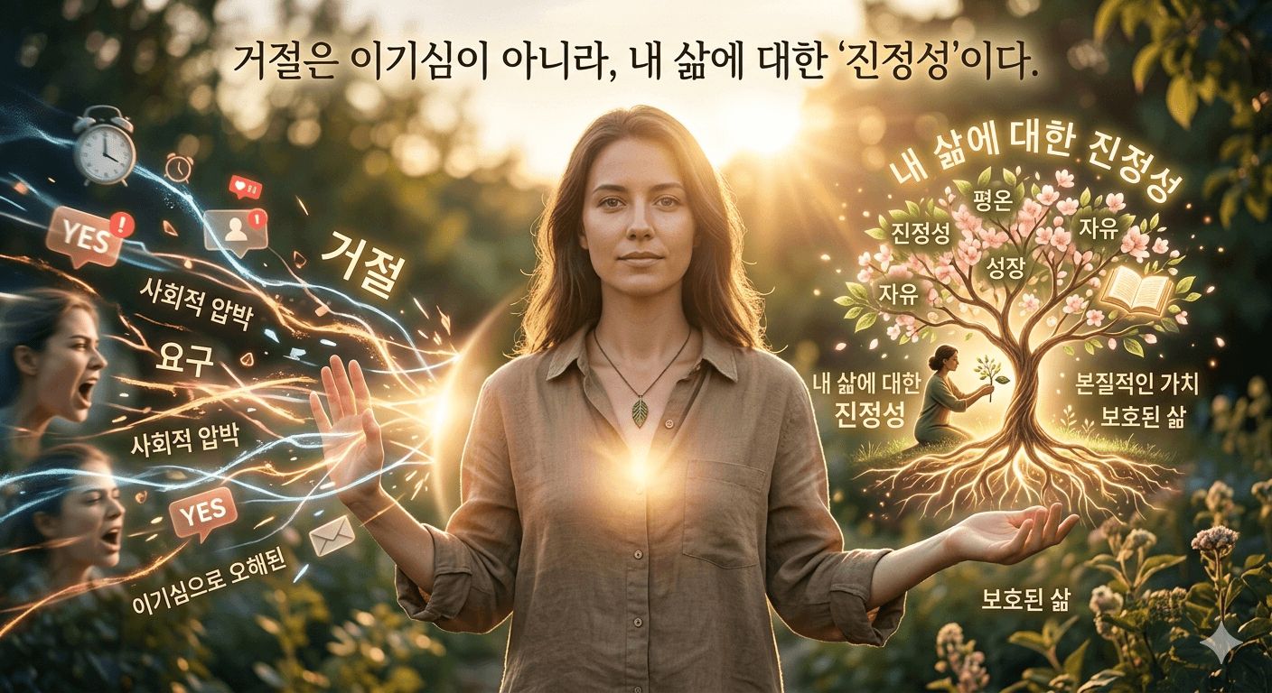 거절은 이기심이 아니라, 내 삶에 대한 '진정성'이다. 상징 이미지