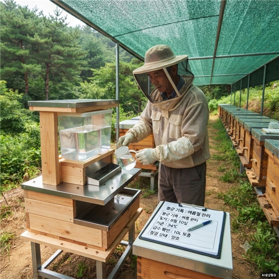 여름철 급수대 관리 장면