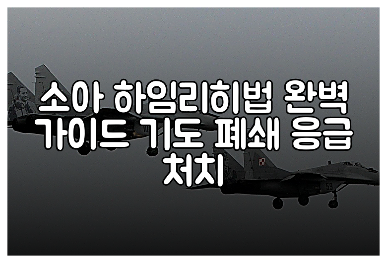 소아 하임리히법 완벽 가이드 기도 폐쇄 응급 처치