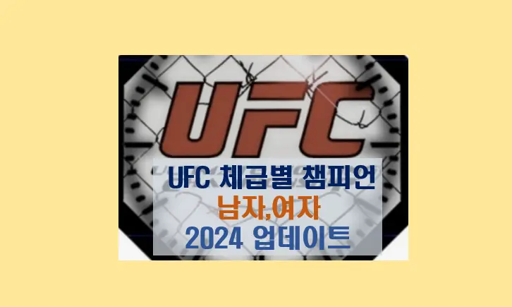 최신 2024년 UFC 체급별 챔피언