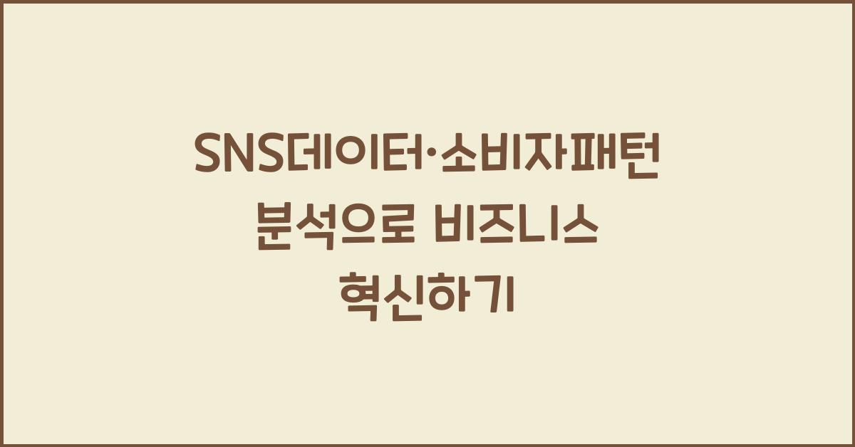 SNS데이터·소비자패턴분석