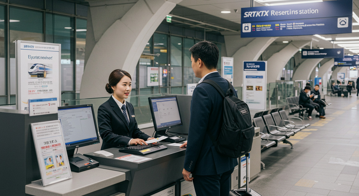 추석 KTX·SRT 기차표 예매 하는 남성이미지