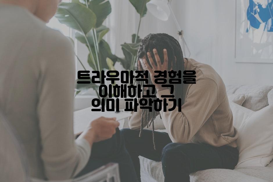 트라우마적 경험을 이해하고 그 의미 파악하기