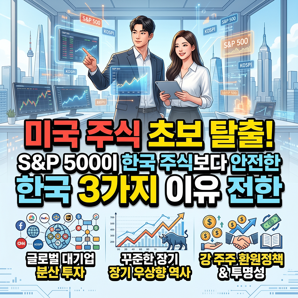 미국 주식 시작하기 기초: S&amp;P500 지수가 한국 주식보다 안전한 3가지 이유