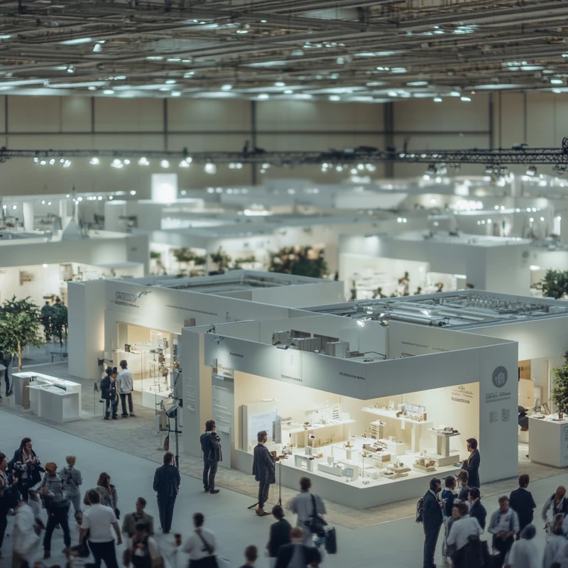 금융 엑스포에서 전문가들이 열정적으로 효율적인 세금 절약 투자 모델을 제시하며 혁신적이고 지적인 분위기를 자아낸다.