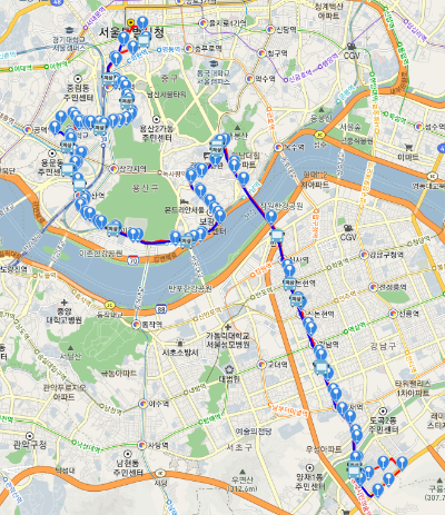 400번버스 노선도