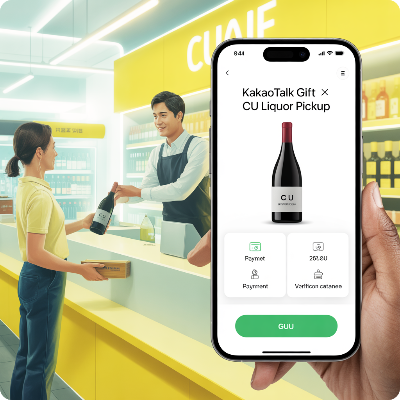 카카오톡 선물하기 전국 CU편의점 주류 픽업 서비스 이용 결제 방법 이미지