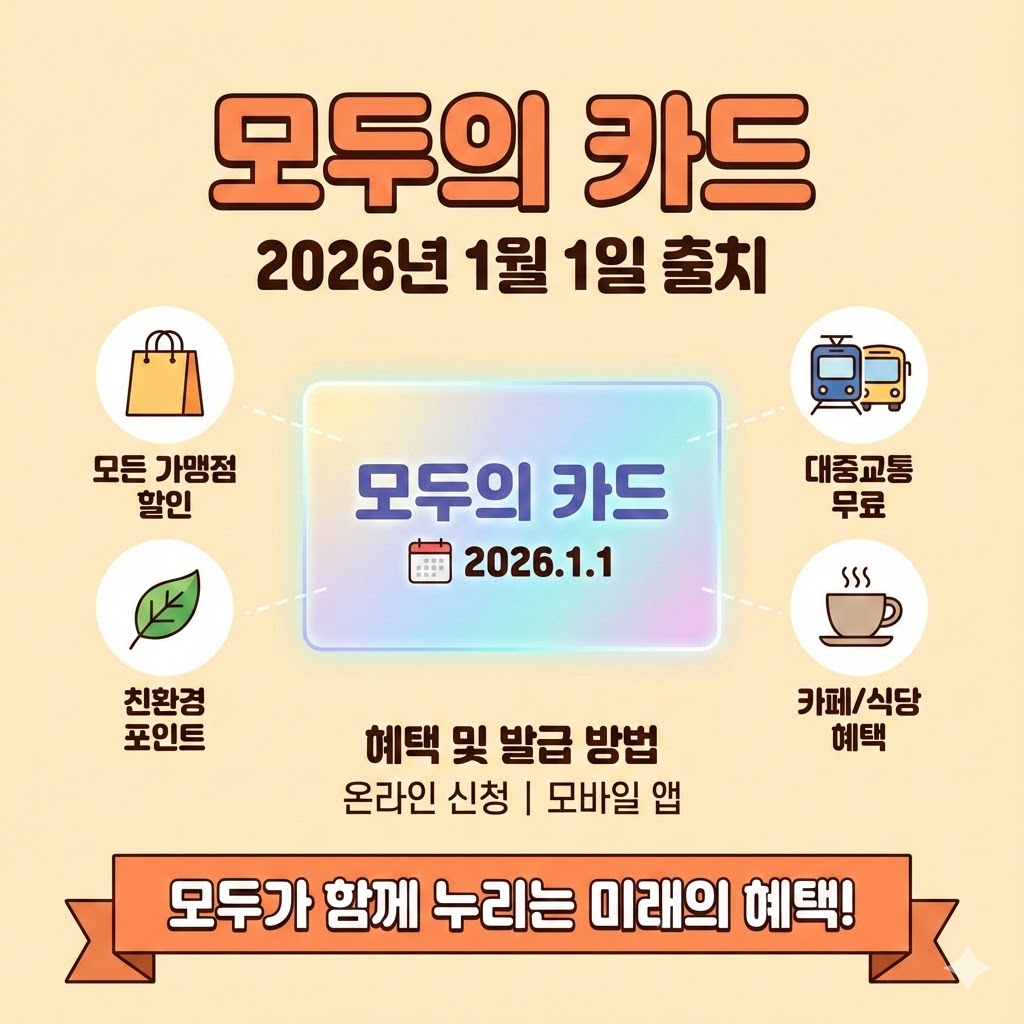 2026년 1월 1일부터 시행되는 모두의 카드 혜택 및 발급 방법