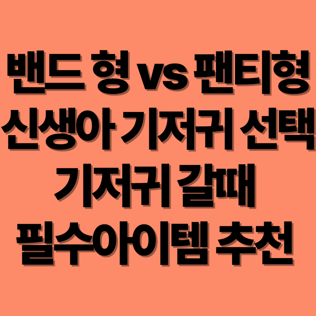 밴드형 팬티형 기저귀 비교 신생아기저귀 추천