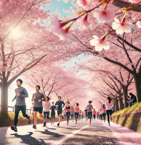 봄 맞이 러닝하는 사람들