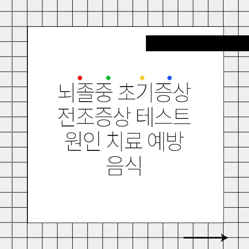 뇌졸중 초기증상 전조증상 테스트 원인 치료 예방 음식