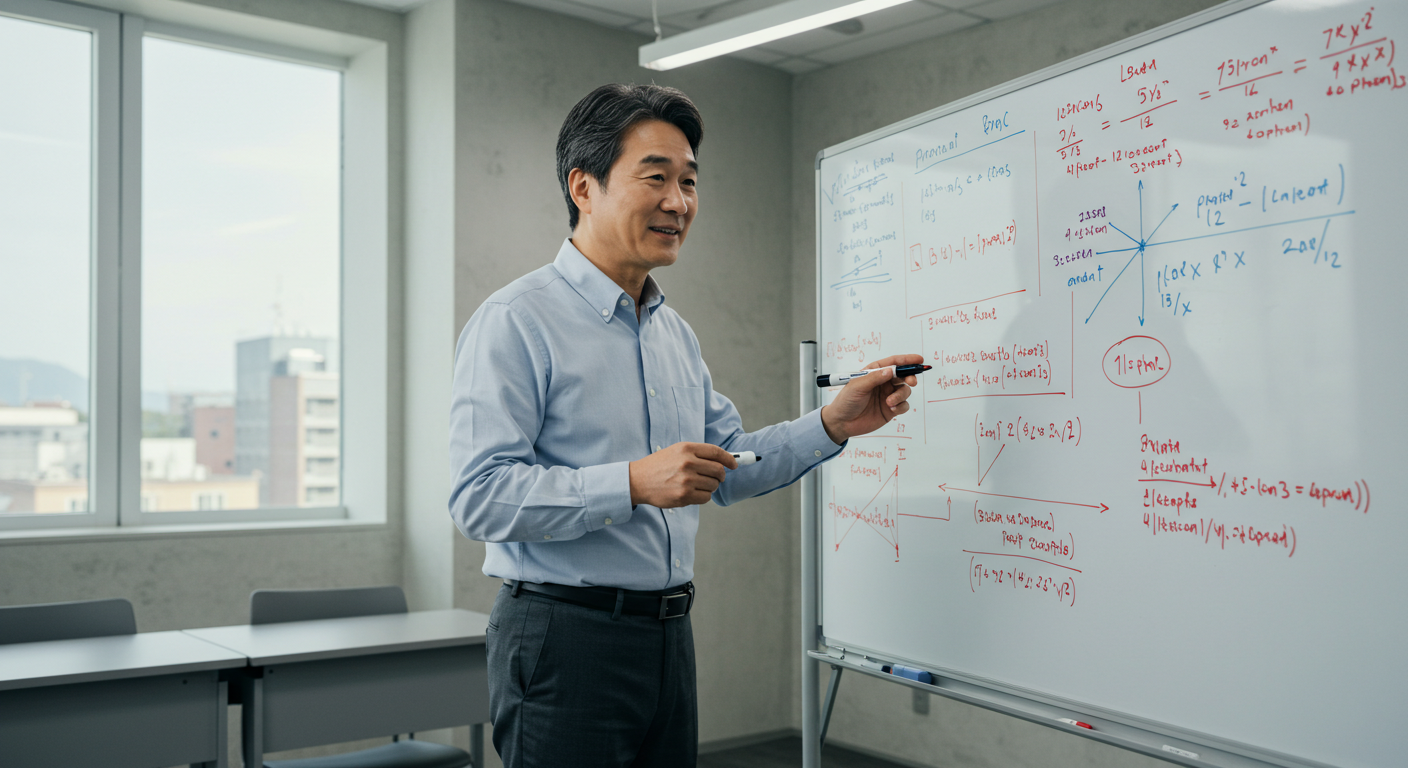 세미나 진행 중인 남성