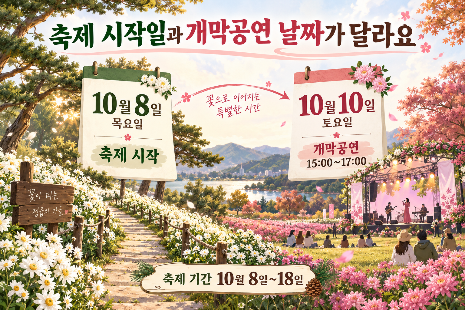 2026년10월8일 축제 시작,10월10일15~17시 개막공연
