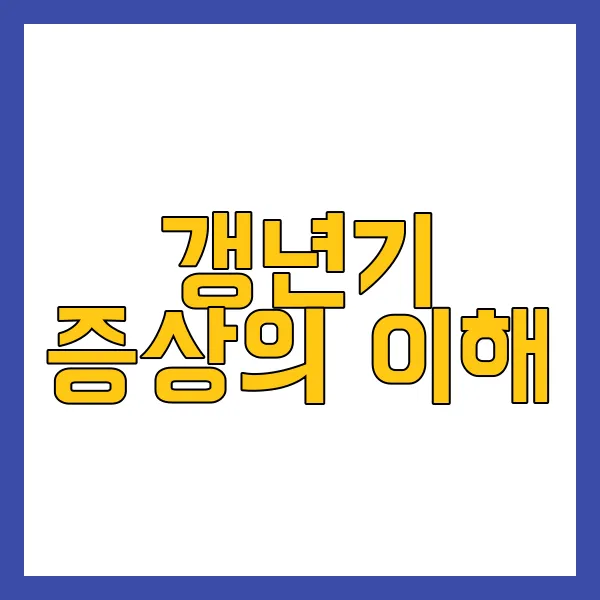 갱년기 증상