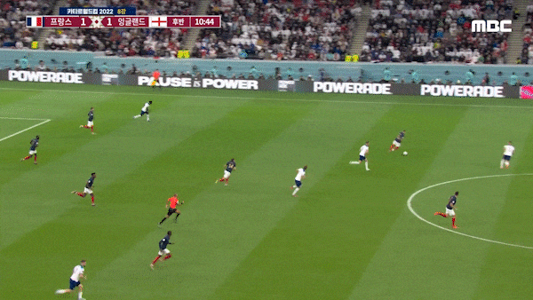 잉글랜드 프랑스전, 치고달리는 음바페