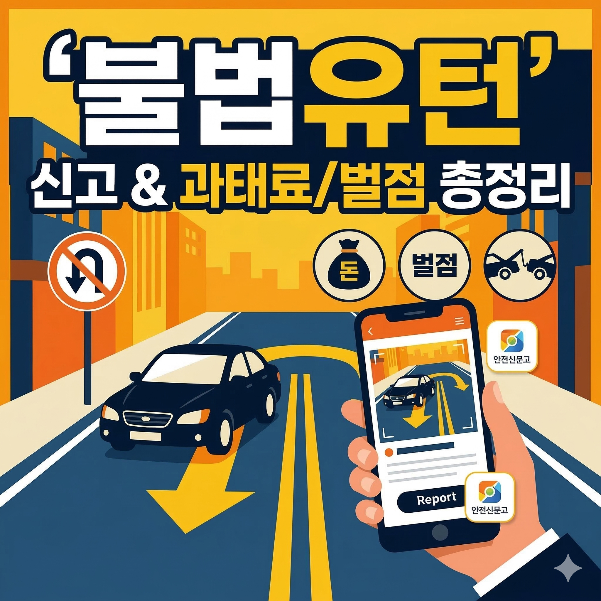 불법유턴 신고 방법 및 과태료 벌점 총정리