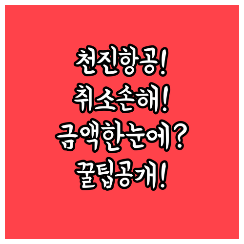 천진항공 표 취소할 때 손해 보는 금..