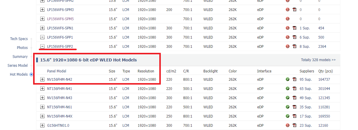 패널룩 액정 검색