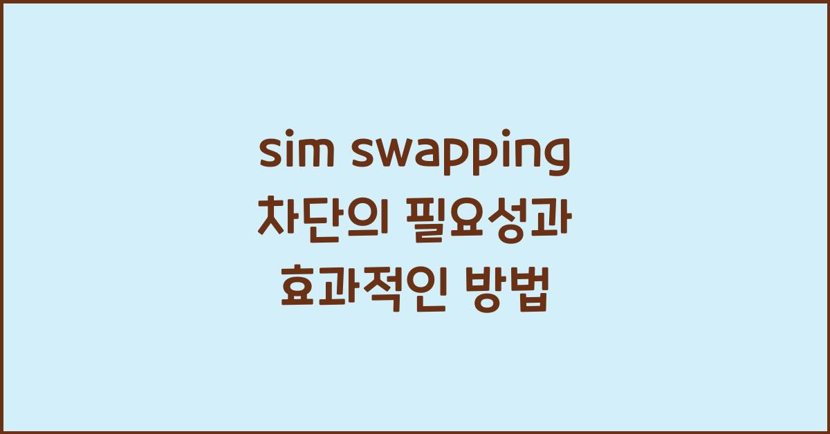 sim swapping 차단