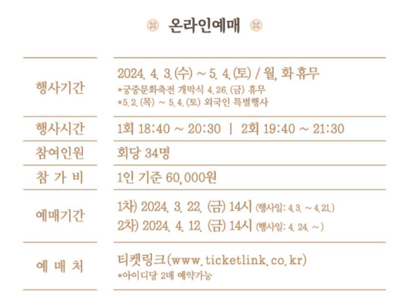 경복궁 별빛야행 온라인예매