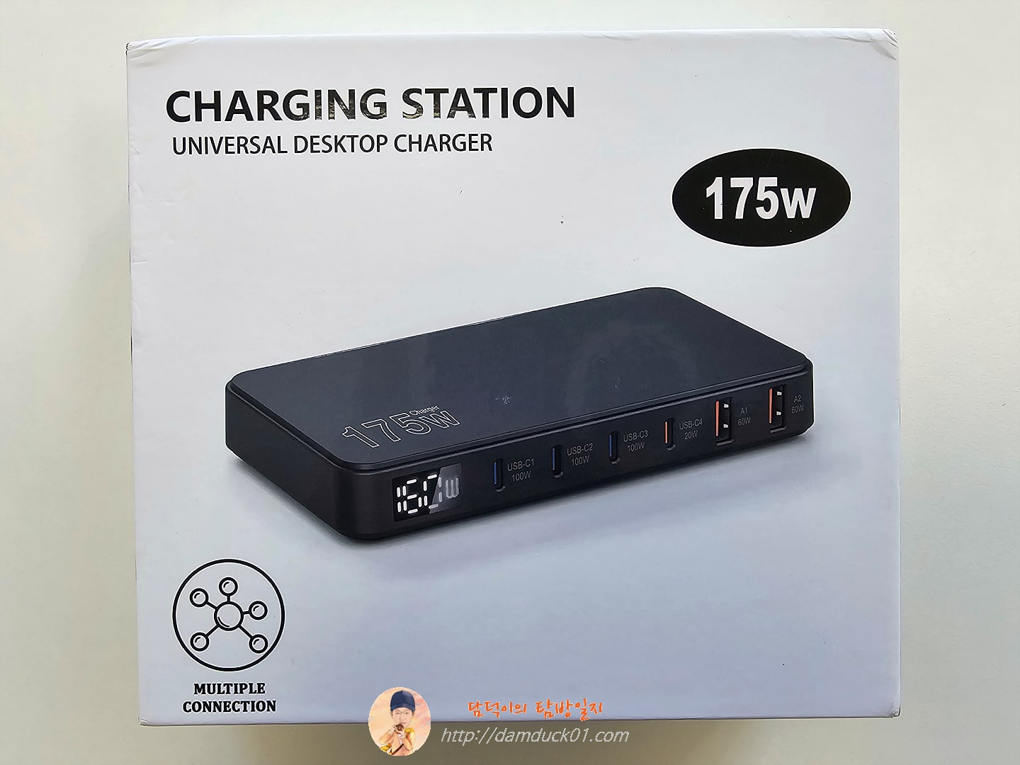 맥북 삼성 아이폰용 Ueetop 175W GaN USB C 충전기 LED 디스플레이 6포트 데스크탑 충전기 타입 C PD 100W PPS 45W 고속 충전