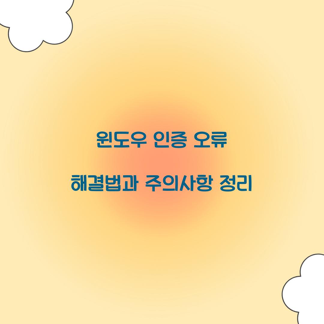 윈도우 인증 오류