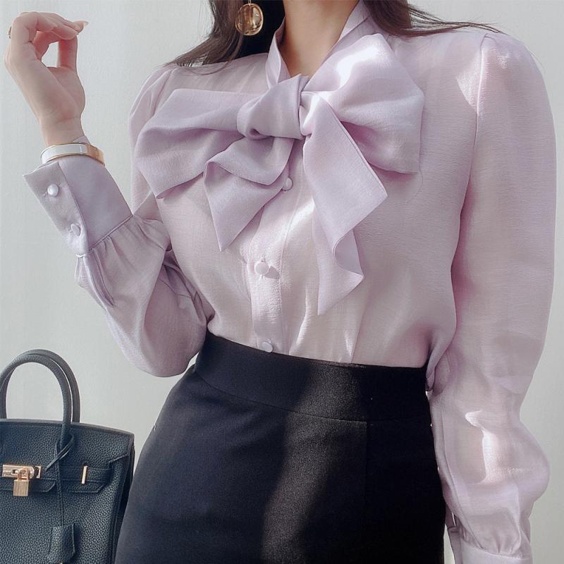 봄블라우스 왕리본 공주 블라우스 4col